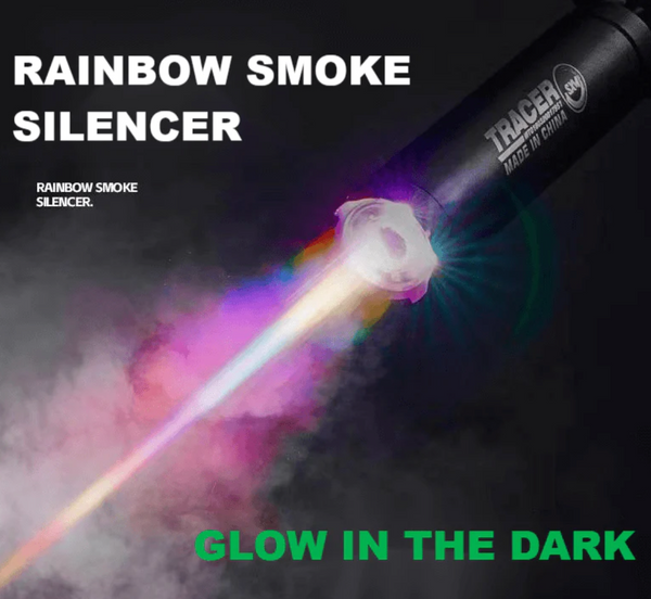 Rainbow Tracer Smoke Silencer on Gel Blaster Tactical Gel Blasters