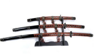 Traditional Ceremonial Triple Samurai Sword Set