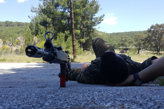 Players using gel blasters in safe