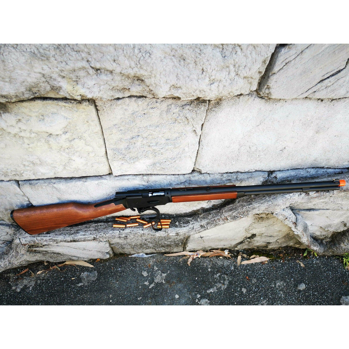 DOUBLE BELL - WINCHESTER M1894 CO2 GAS POWERED GEL BLASTER REAL WOOD VERSION