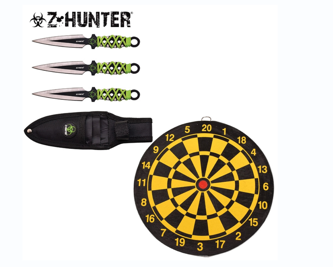Green 3 Piece Throwing Knife Set