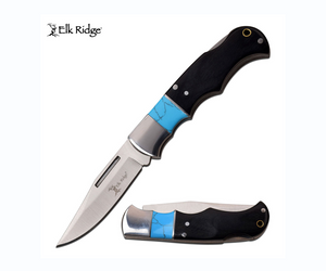Elk Ridge Black Pakkawood Lockback Knife