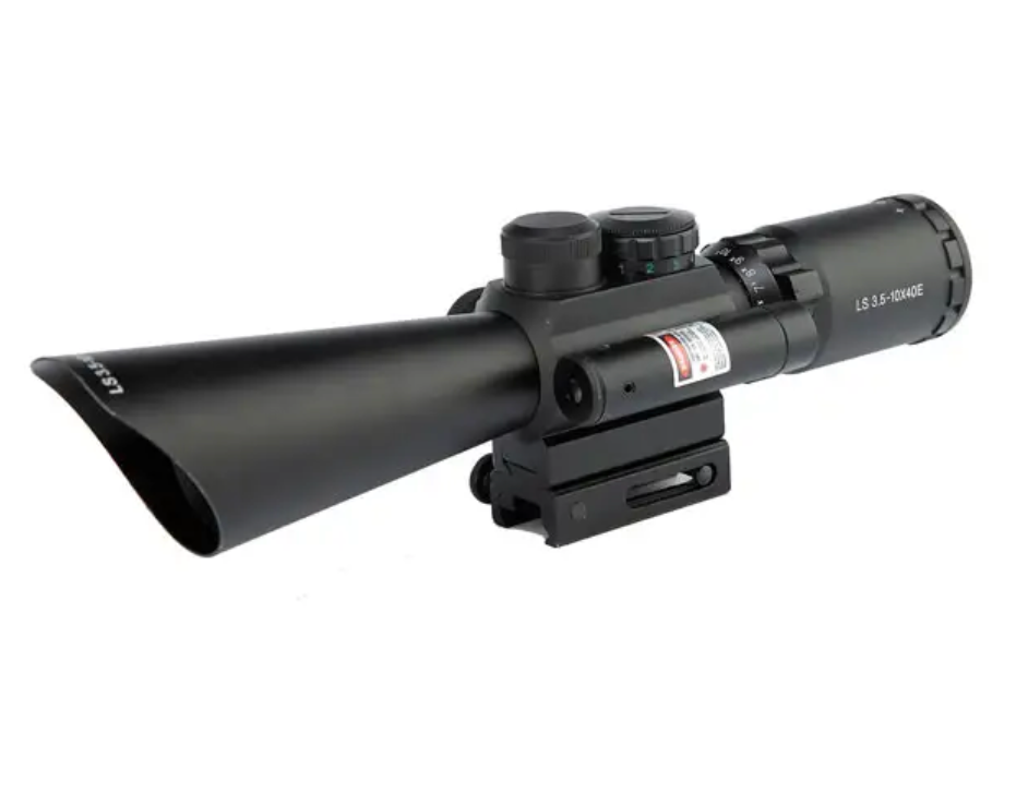 3.5-10X40 Rifle Scope with Red Laser