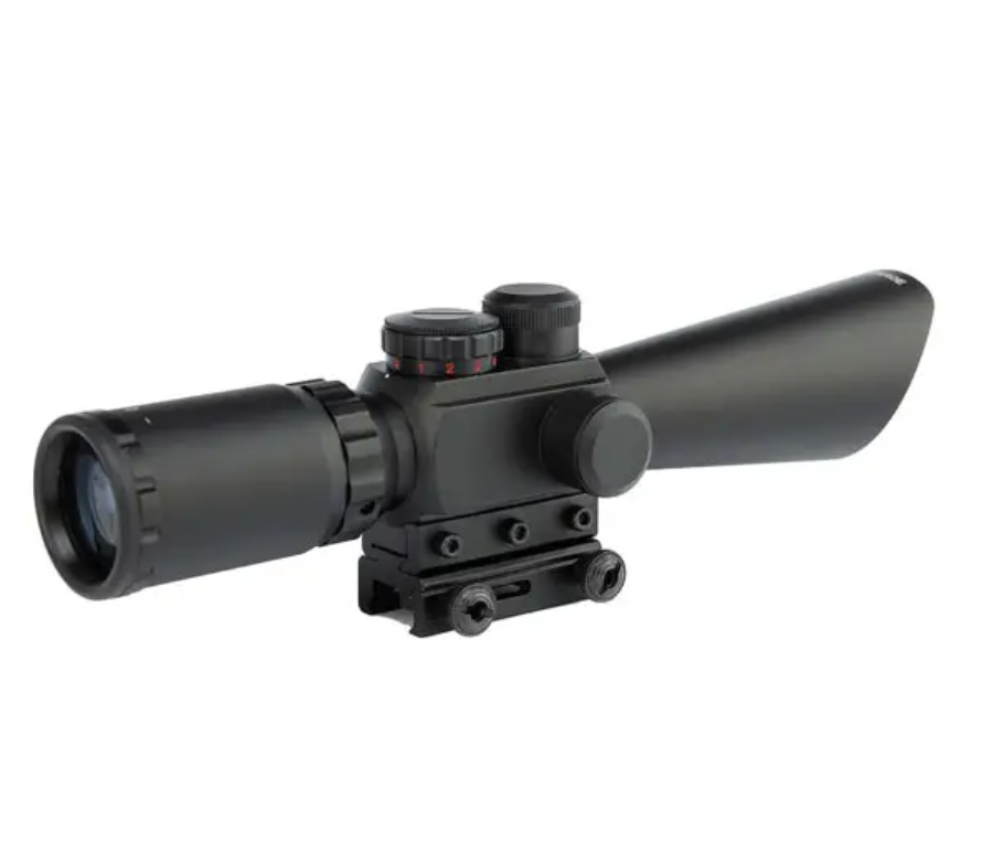 3.5-10X40 Rifle Scope with Red Laser