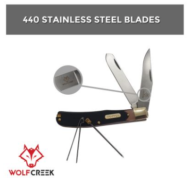 Wolf Creek 2 Blade Trapper Folding Knife - WC8973