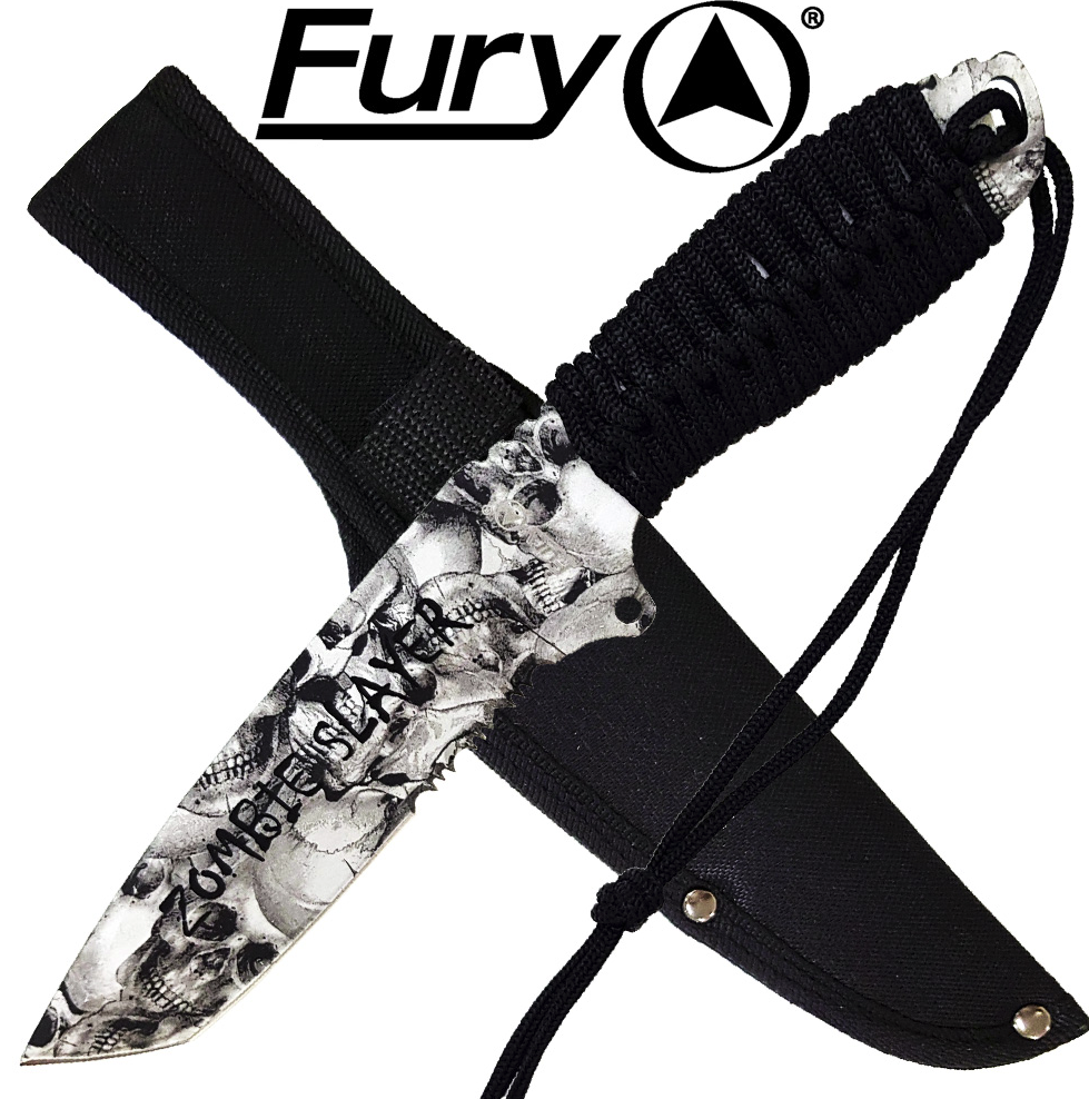 74423 Fury Skull Print Hunting Knife