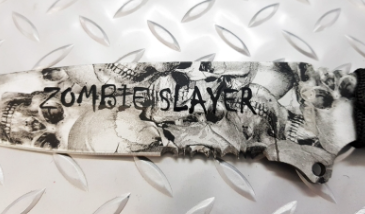 74423 Fury Skull Print Hunting Knife