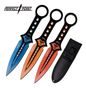 Perfect Point Blue Orange & Red Skull Throwers K-PP-123-3