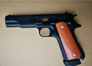 Real Wood Pistol Grip Set For GE 1911 V10 Gas Blowback Pistols With A Set Screw