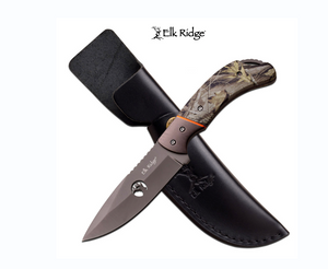 Elk Ridge Camo Drop Point Blade Knife