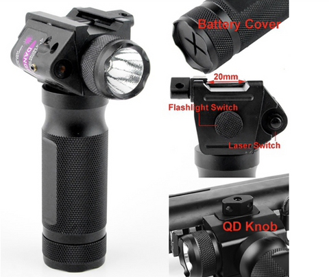 2 IN 1 Red Laser Sight Foregrip Laser Pointer & Flashlight